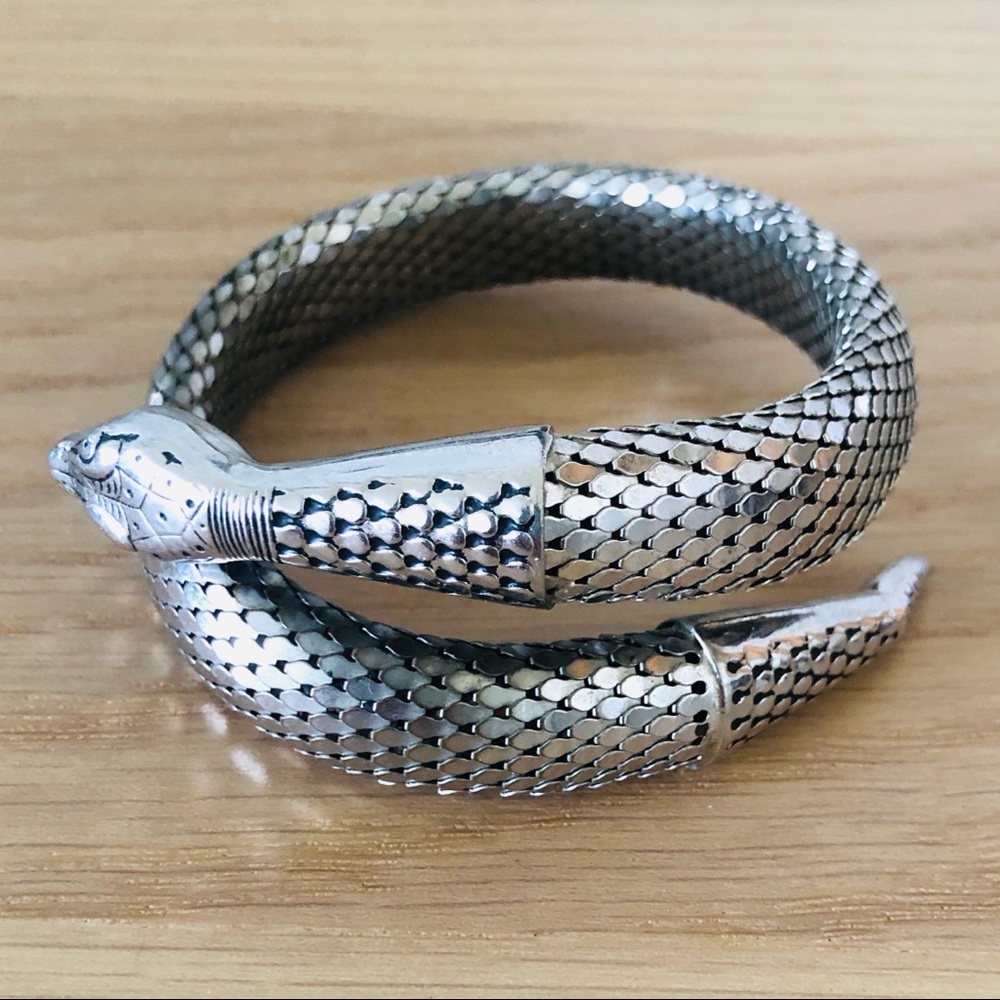 Vintage 70’s Whiting & Davis Coiled Snake Bracelet